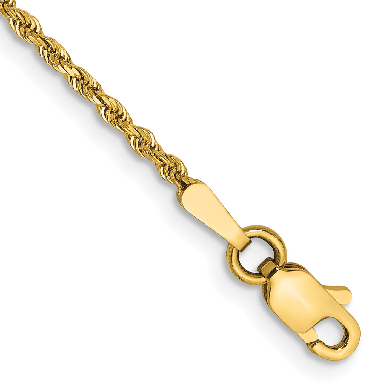14K 18 inch 1.5mm Diamond-cut Rope with Lobster Clasp Chain