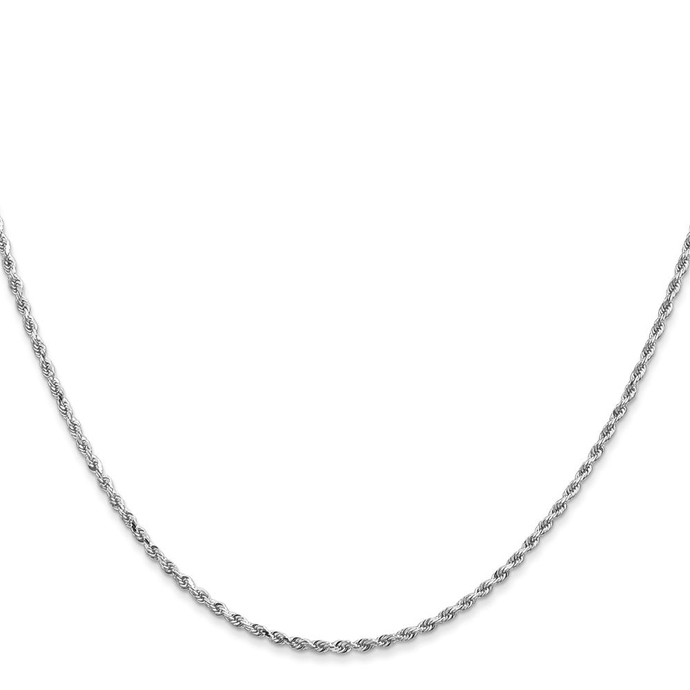14K White Gold 24 Inch 1.5Mm Diamond-Cut Rope With Lobster Clasp Chain