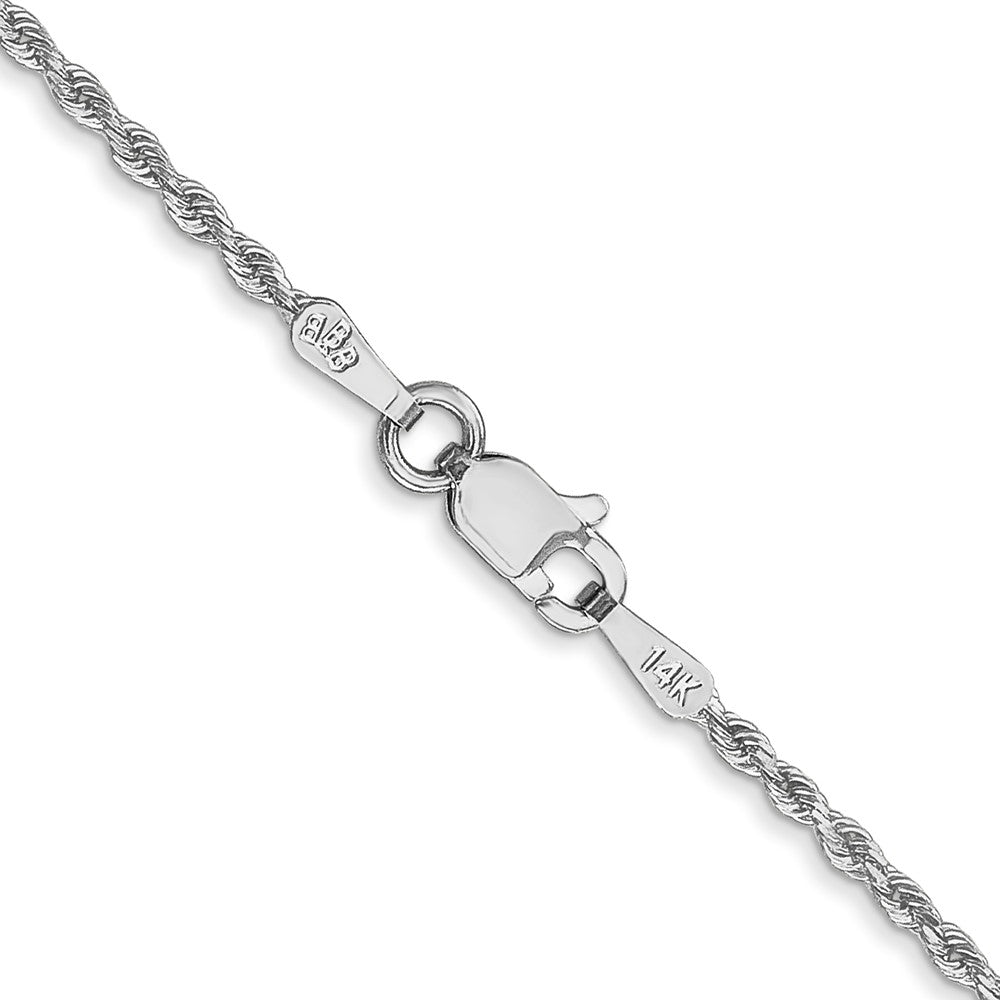 14K White Gold 14 Inch 1.5Mm Diamond-Cut Rope With Lobster Clasp Chain
