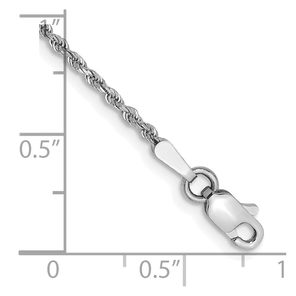 14K White Gold 10 Inch 1.5Mm Diamond-Cut Rope With Lobster Clasp Anklet