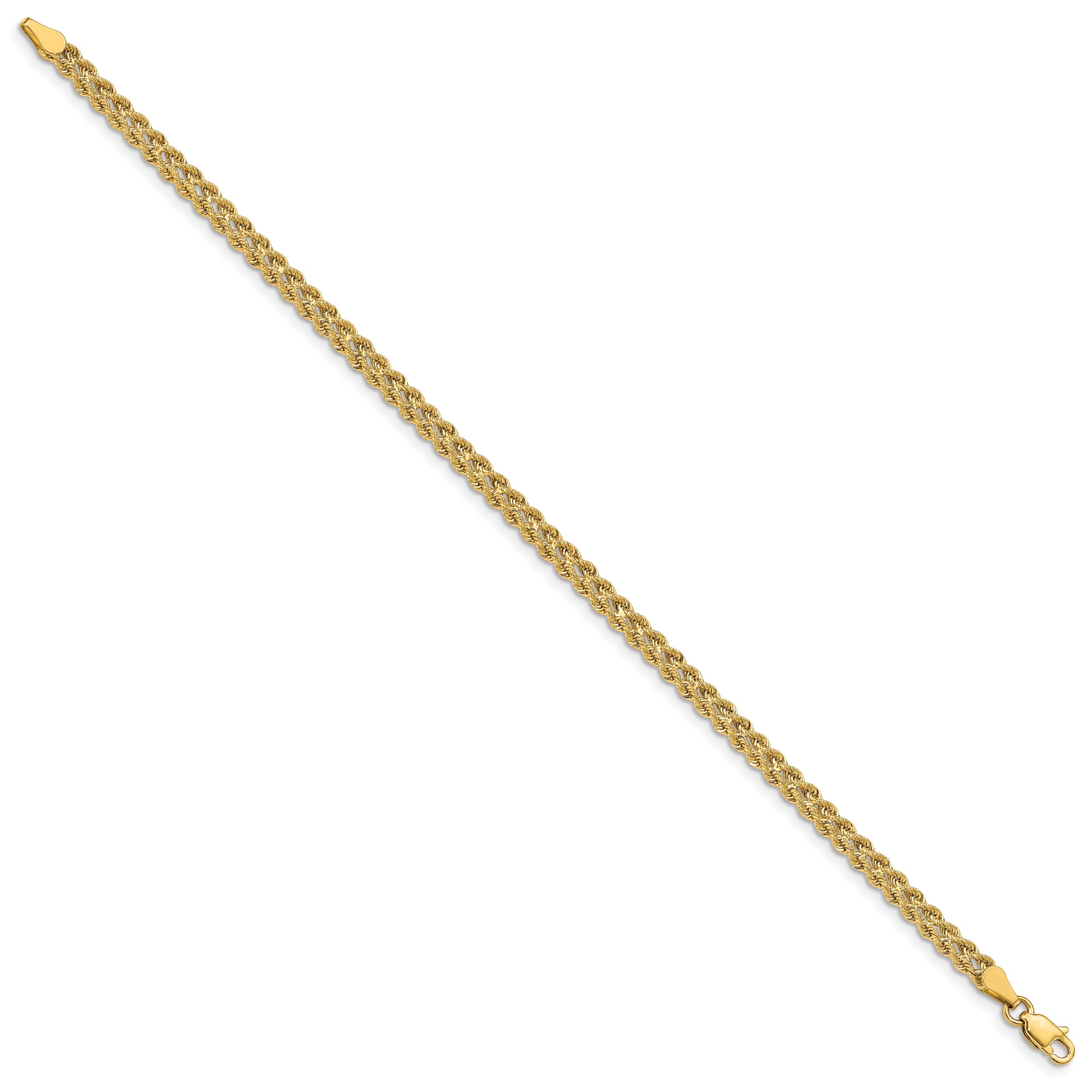 14K 6 inch 1.75mm Diamond-cut Rope with Lobster Clasp Chain