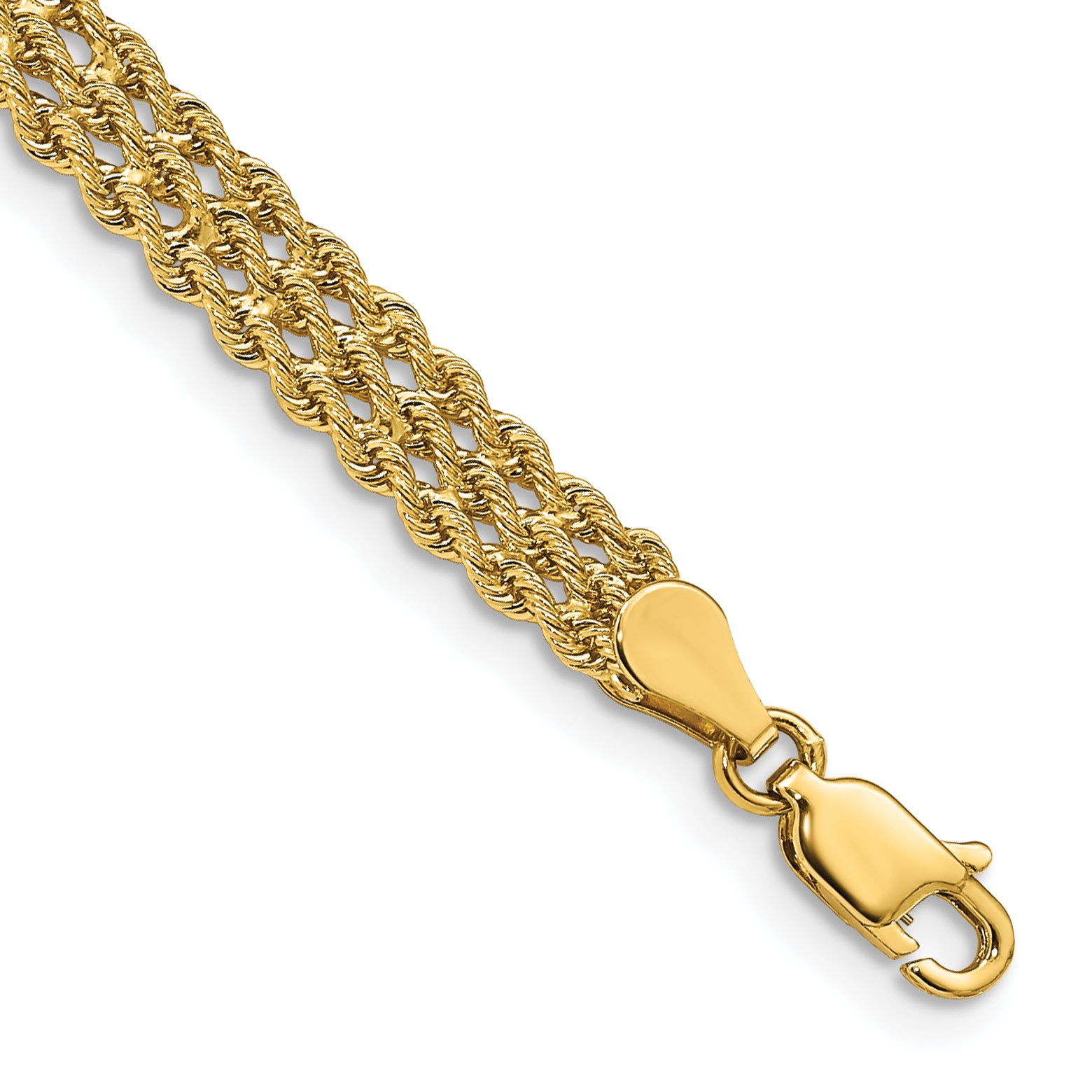 14K 6 inch 1.75mm Diamond-cut Rope with Lobster Clasp Chain