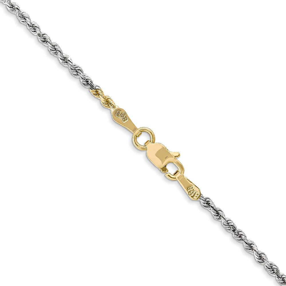 14K Tri-Colored 24 Inch 1.75Mm Diamond-Cut Rope With Lobster Clasp Chain
