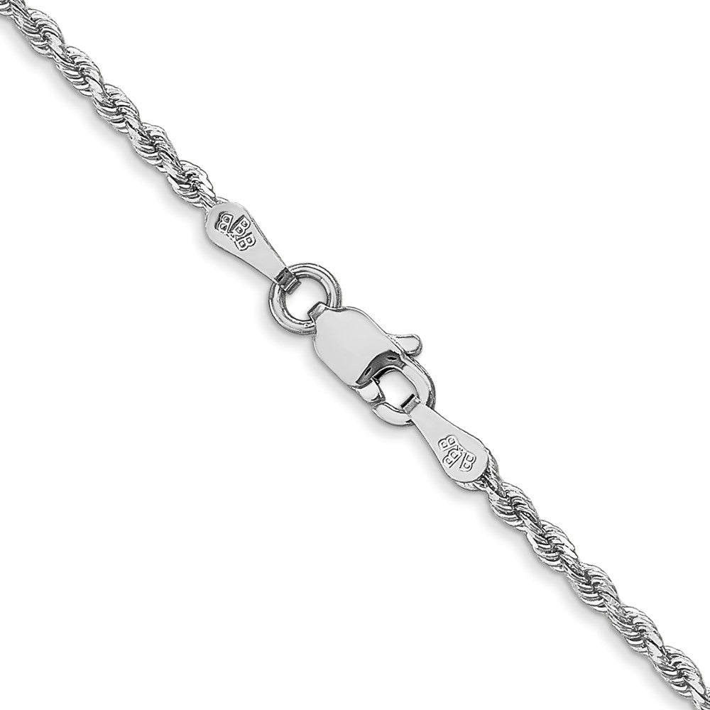 14K White Gold 24 Inch 1.75Mm Diamond-Cut Rope With Lobster Clasp Chain
