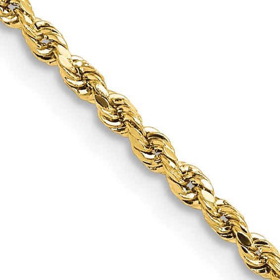 22K Solid Yellow Gold Diamond Cut Rope Chains