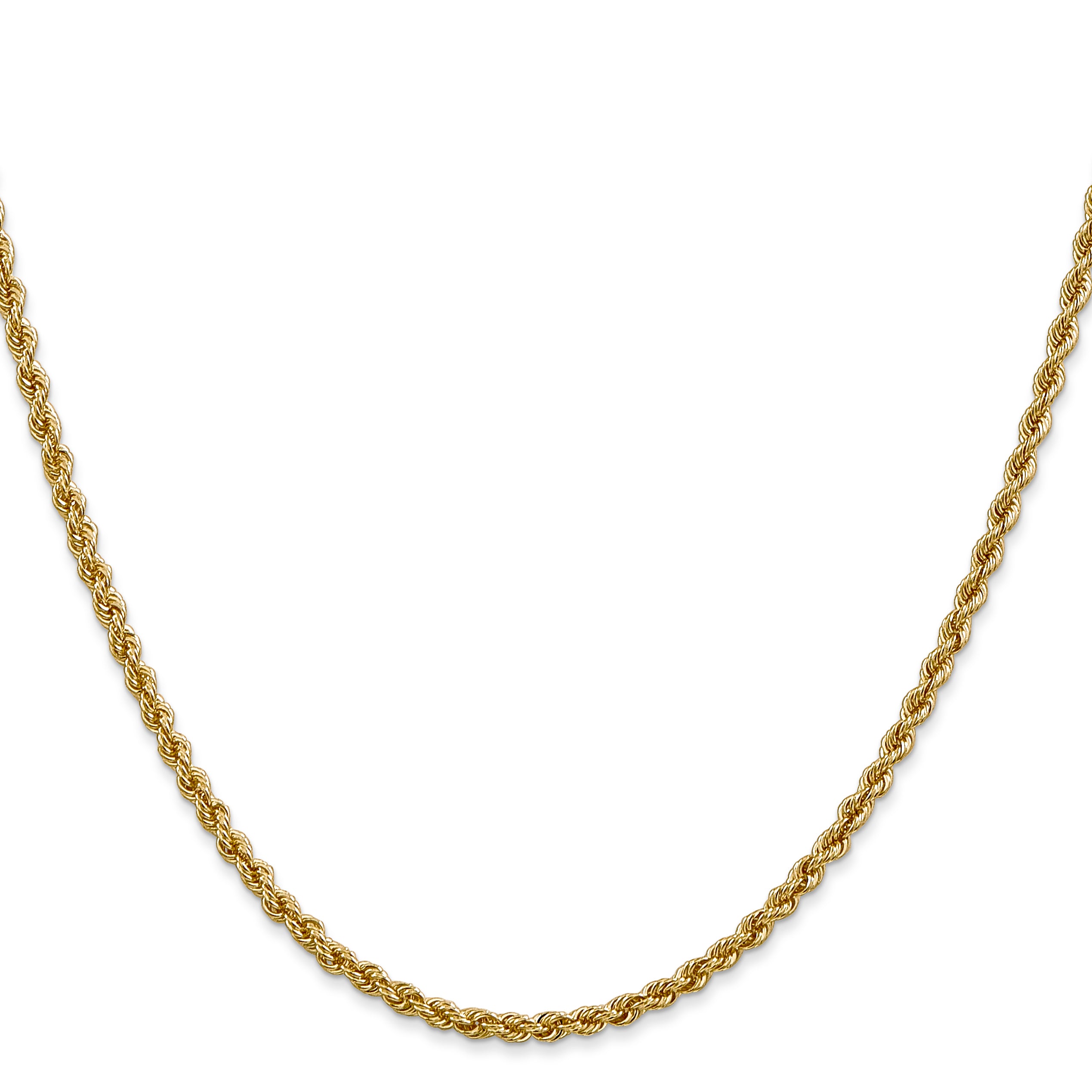 14K 7 inch 2.5mm Regular Rope with Lobster Clasp Chain
