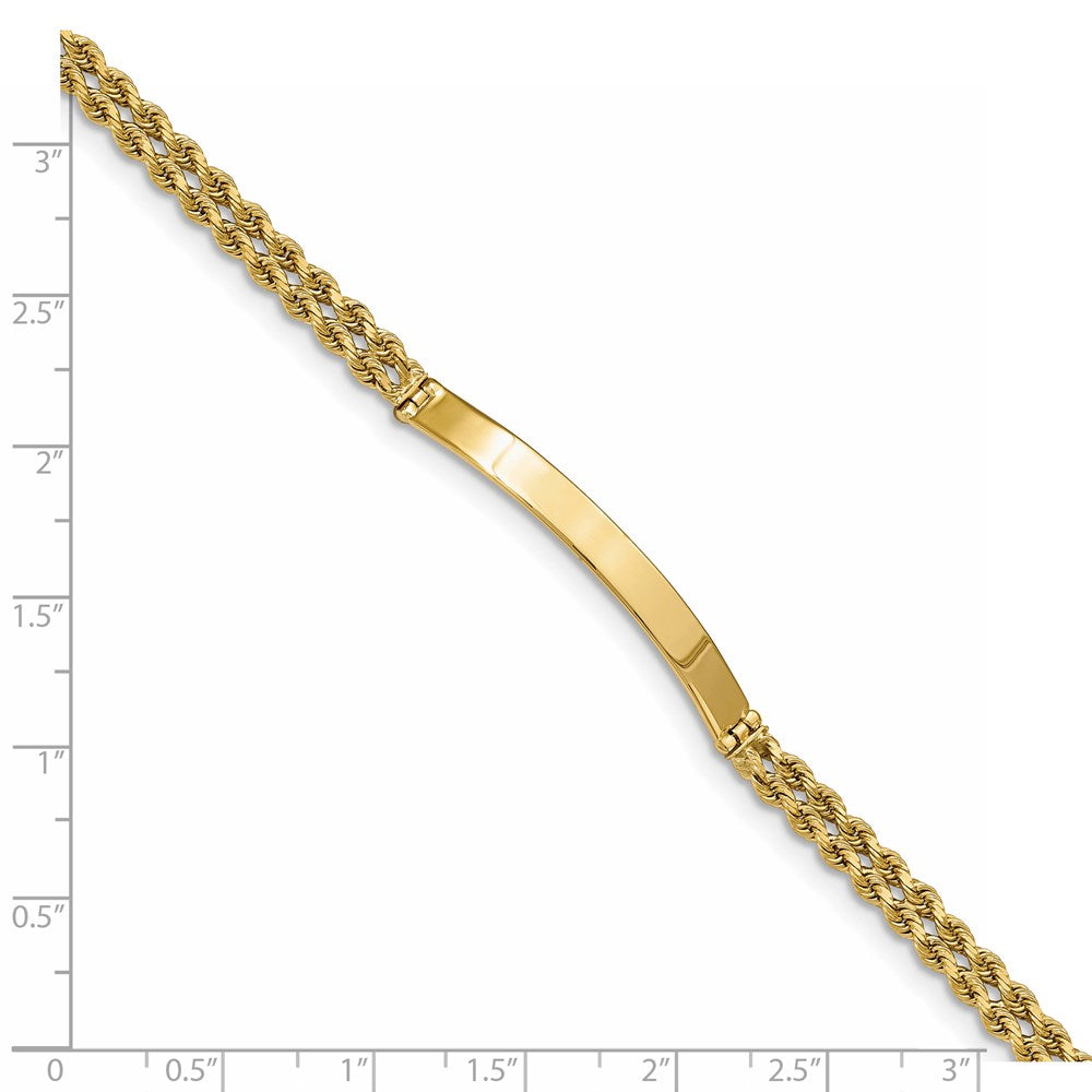 14K Two Strand Rope Id Bracelet