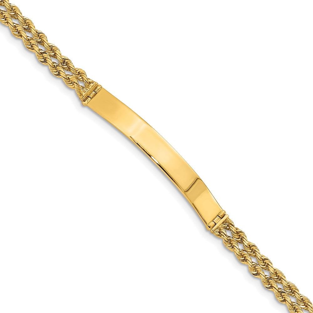 14K Two Strand Rope Id Bracelet
