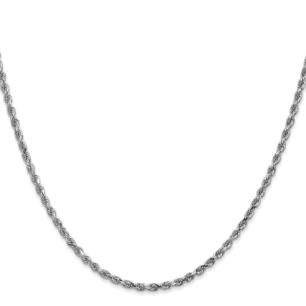 14K White Gold 30 Inch 2.25Mm Diamond-Cut Rope With Lobster Clasp Chain