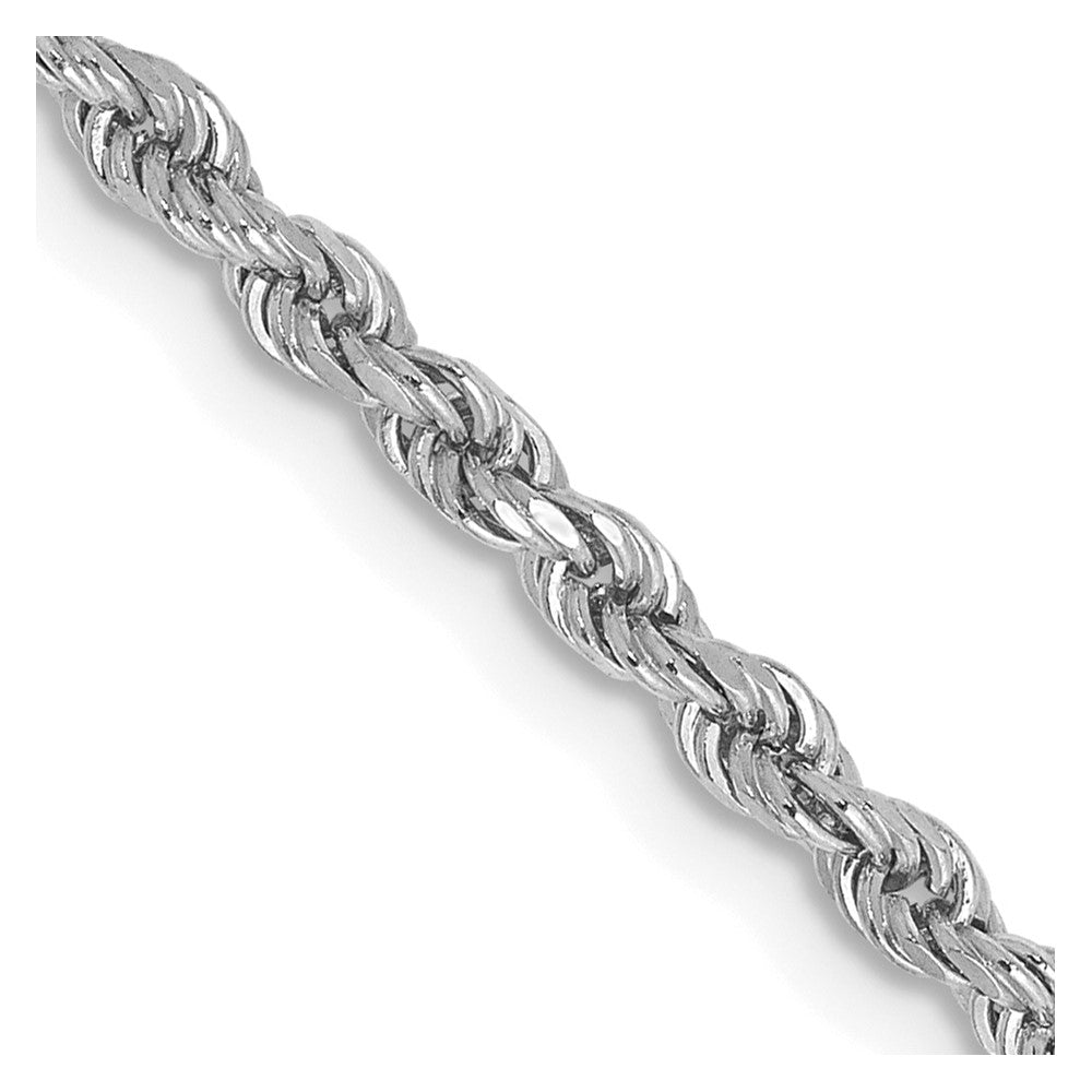 14K White Gold 18 Inch 2.25Mm Diamond-Cut Rope With Lobster Clasp Chain