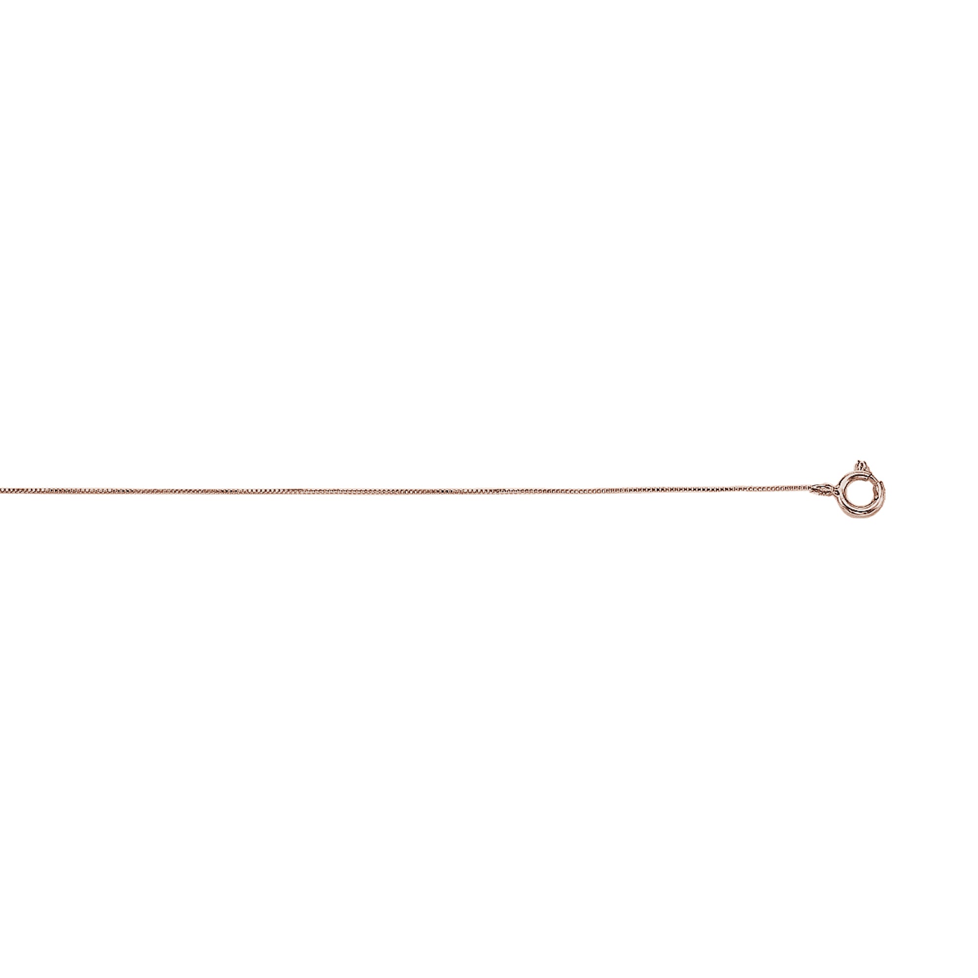 10K Rose Gold .45mm Classic Box 20" Chain with Spring Ring