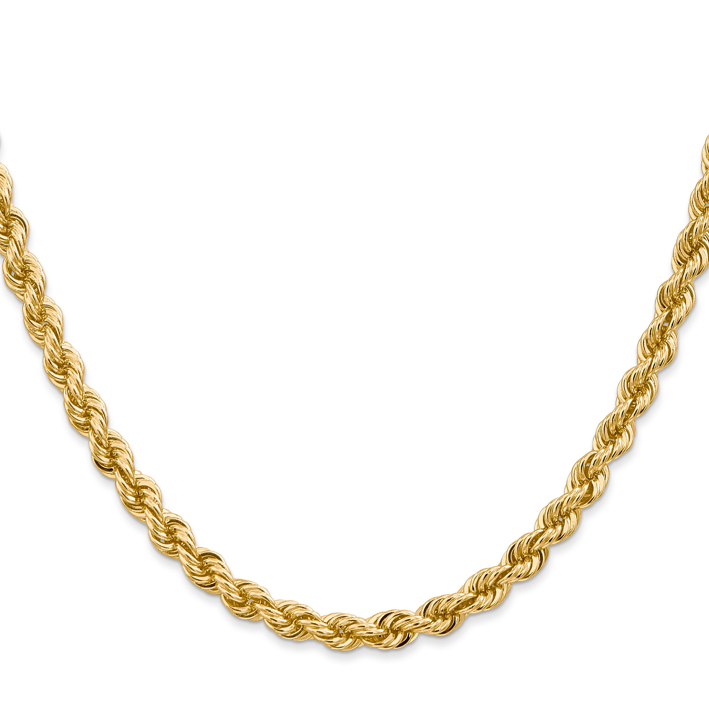 14K 7 inch 5mm Regular Rope with Lobster Clasp Chain