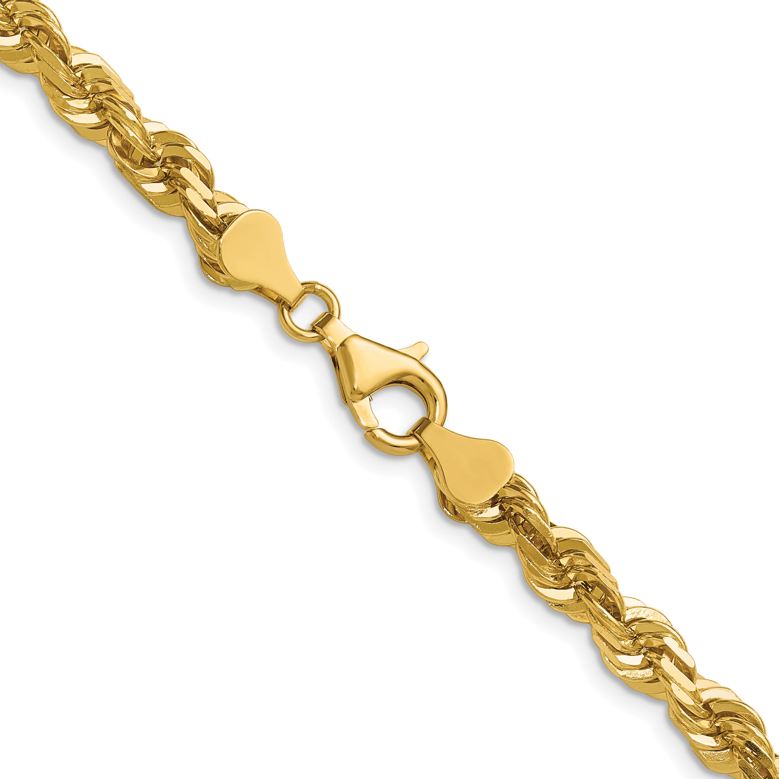 14K 7 inch 5.5mm Diamond-cut Rope with Fancy Lobster Clasp Chain