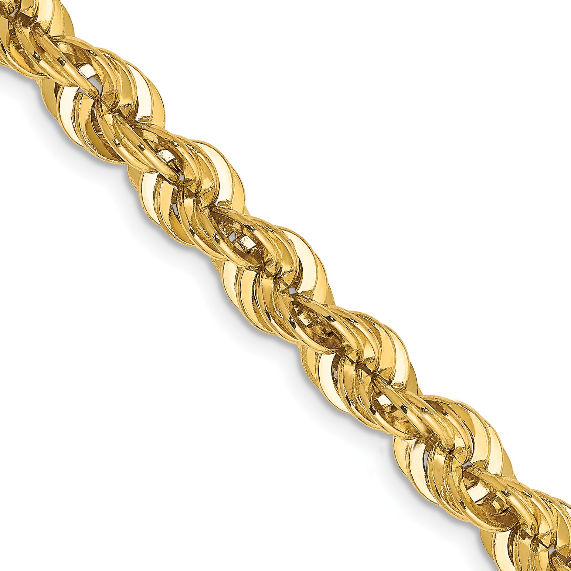 14K 8 inch 6mm Regular Rope with Lobster Clasp Chain
