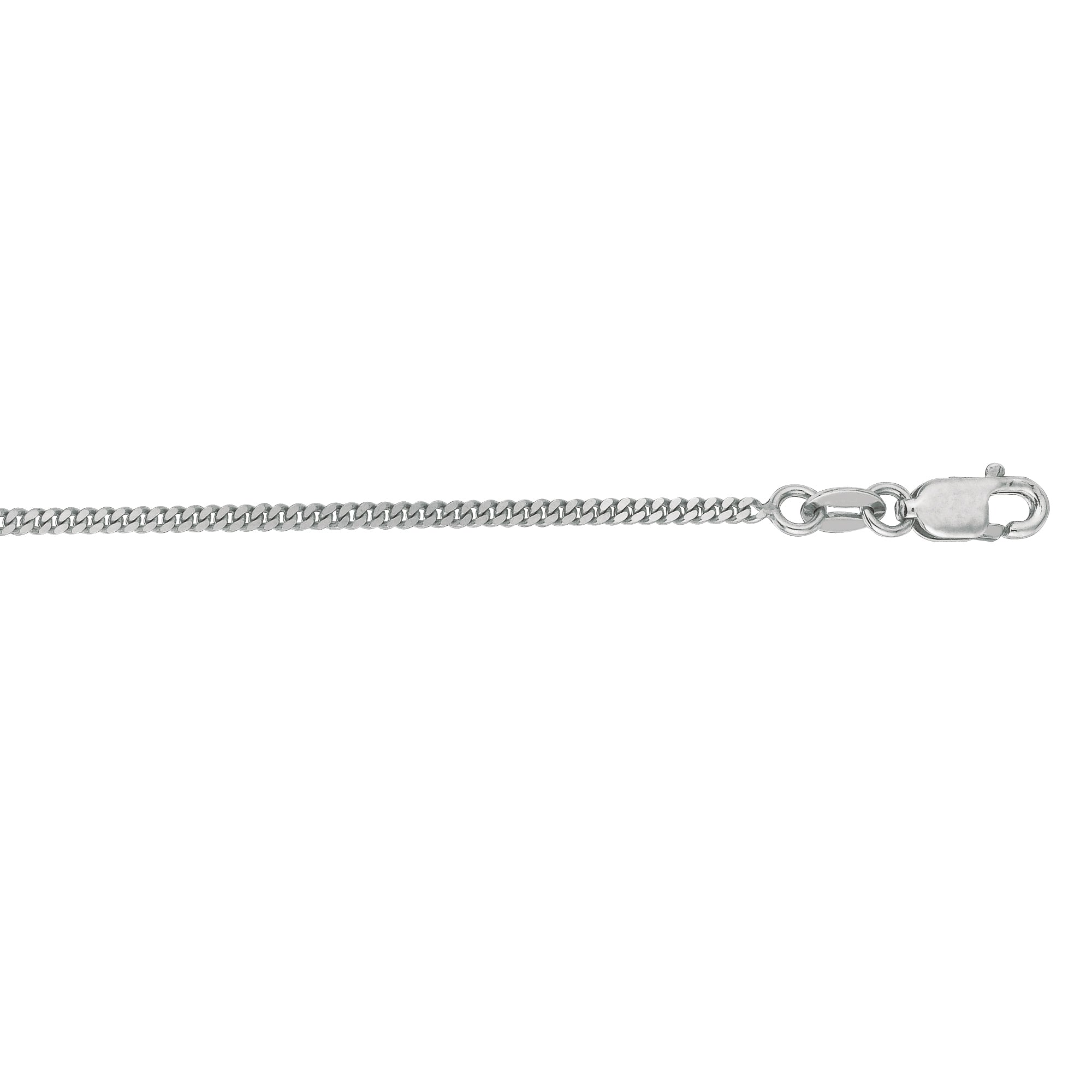 10K White Gold 1.4mm Gourmette 22" Chain with Lobster Lock