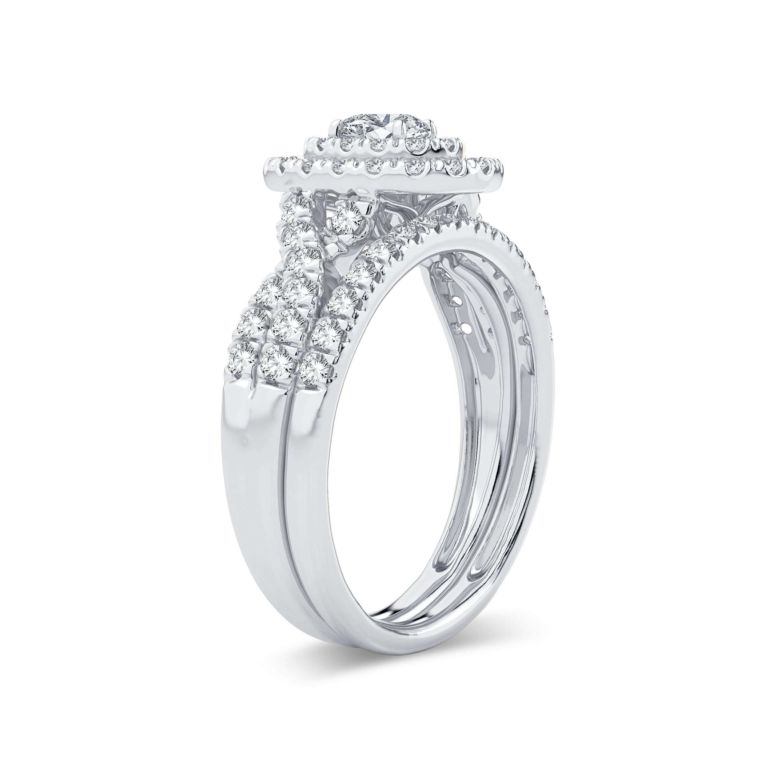 14K White Gold Beautiful 1.00Ct Diamond Bridal Ring