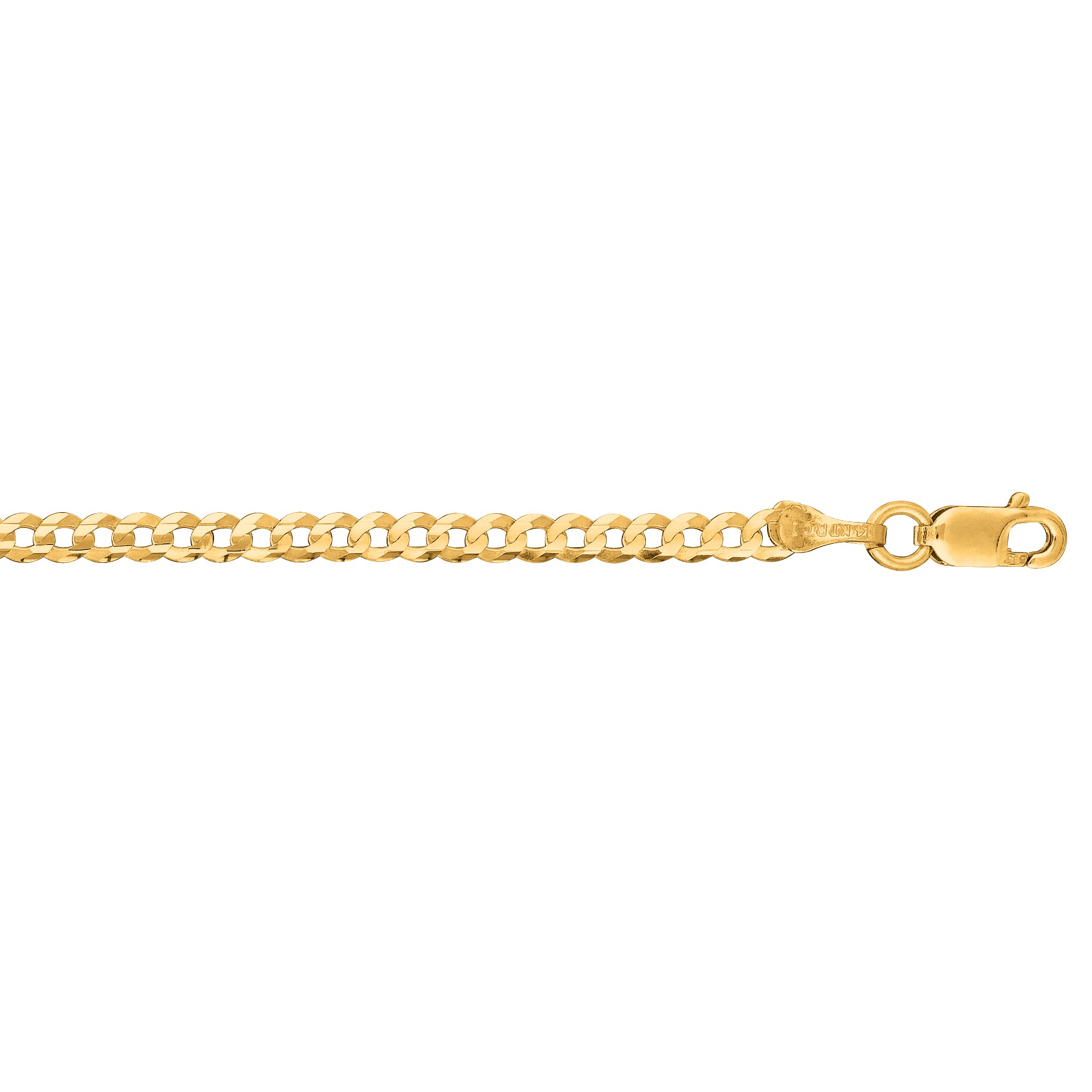 10K Yellow Gold 2.8mm Comfort Curb 20" Chain with Lobster Lock