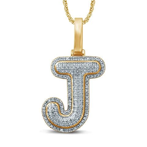 10K Yellow 0.27-0.32Ct D-Bubble Letter J