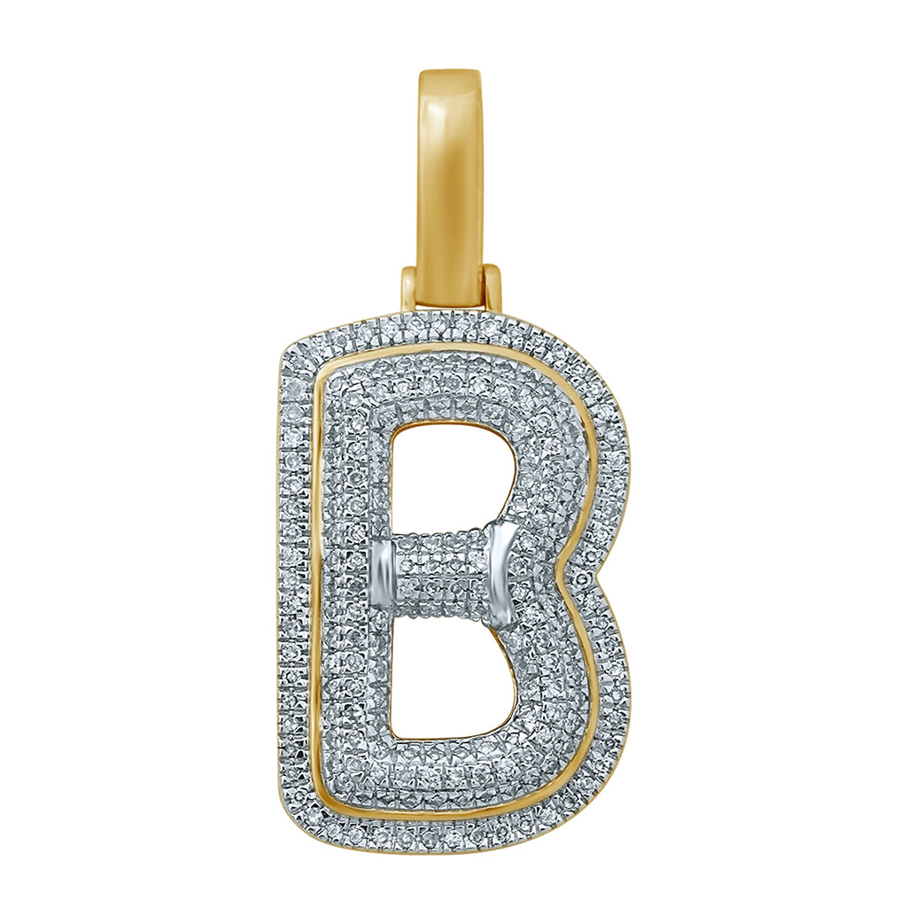 10K Yellow 0.28-0.40Ct D-Bubble Letter B