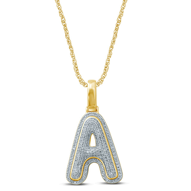 10K Yellow 0.27-0.35Ct D-Bubble Letter A