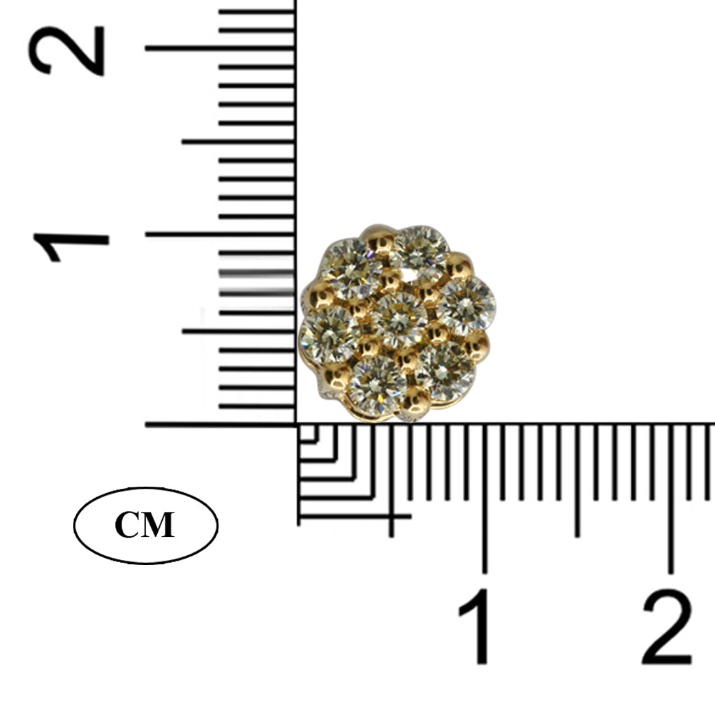 10K Yellow 1.98-2.10Ct D- Flower Earrings
