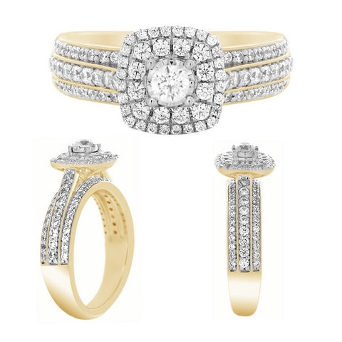 14K Yellow 0.99-1.00Ct D-Ring Lds Rds