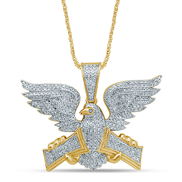 10K Yellow 0.74-0.78Ct D-Eagle Charm (Chains Sold Separately)