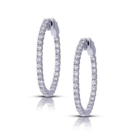 14K Whitespl Price 1.91-2.03Ct D-Hoop Earrings