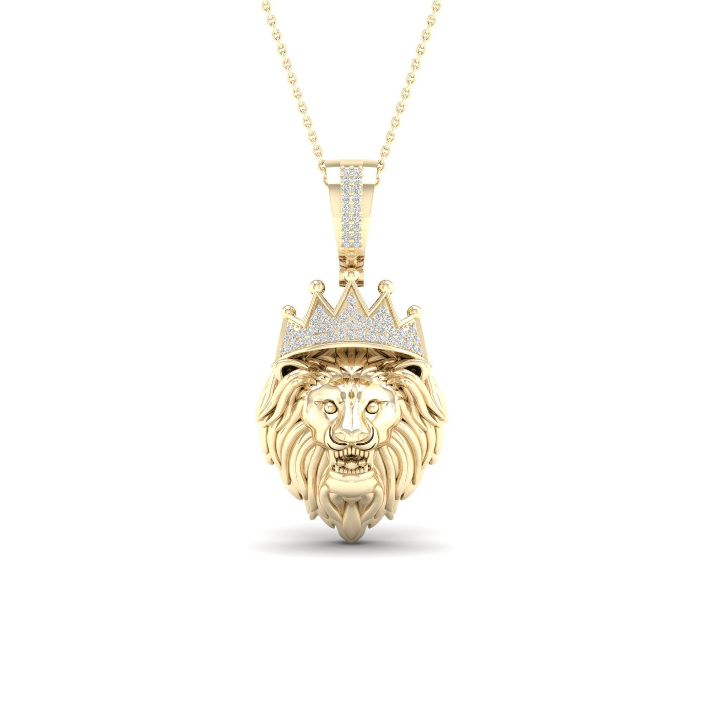 10K Yellow 0.15Ct D-Lion Head
