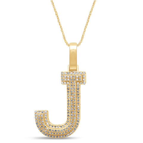 10K Yellow 0.26-0.35Ct D-Micropave Initial J