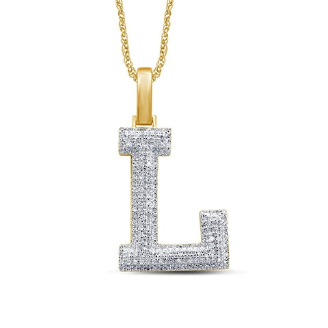 10K Yellow 0.26-0.35Ct D-Micropave Initial L