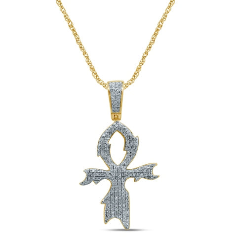 10K Yellowspl Price 0.51- 0.55Ct D-Charm Ankh