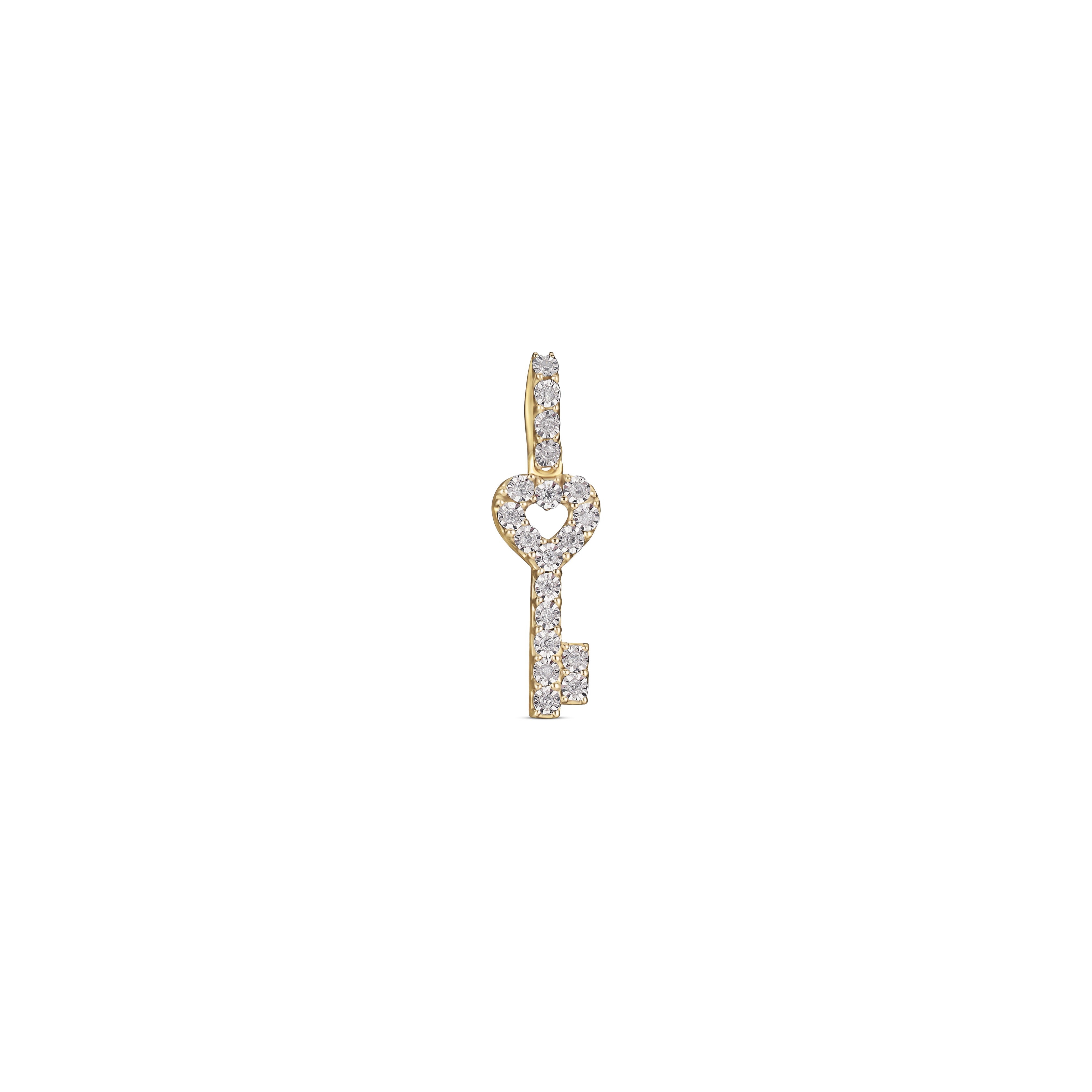 10K Yellow 0.10-0.11Ct D-Key Charm (Chains Sold Separately)