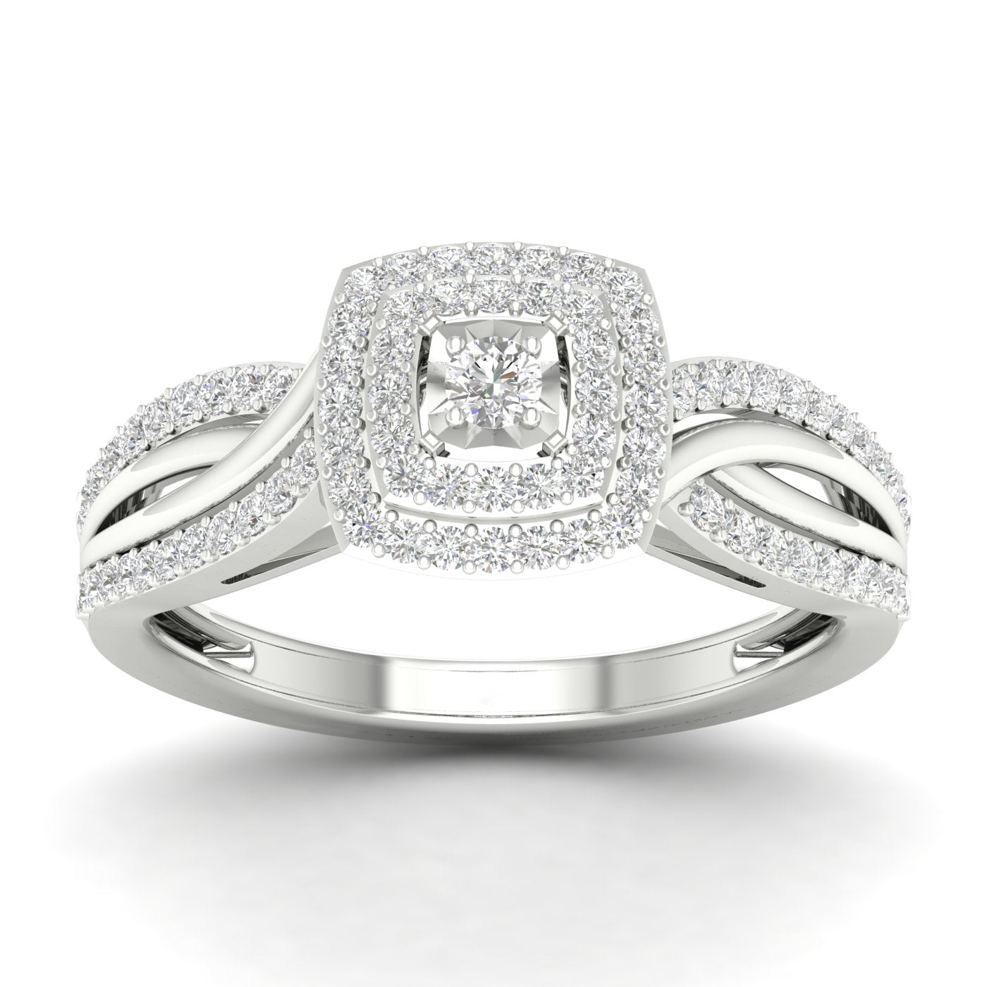 10K White 0.33Ct D-Ladies Rings
