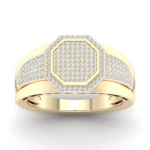 10K Yellow 0.56- 0.57Ct D-Mens Micropave Ring