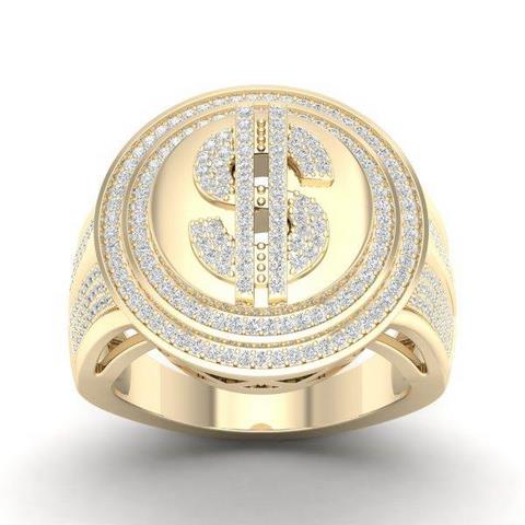 10K Yellow 0.75Ct D-Mens Ring $