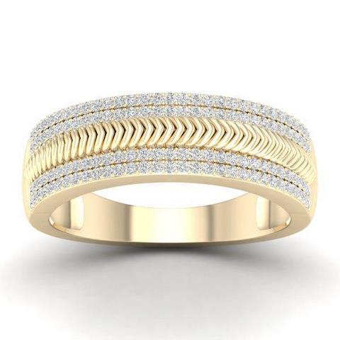 10K Yellow 0.36Ct D-Mens Bands Ring