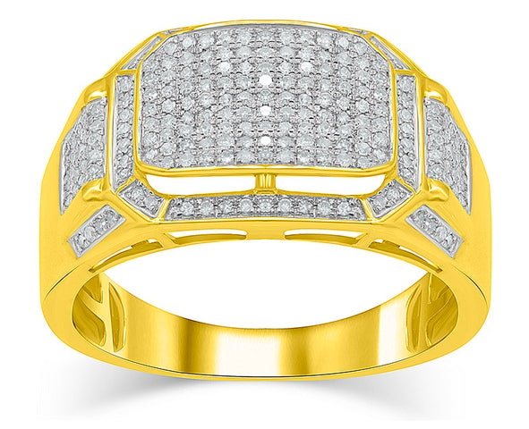 10K Yellow 0.54- 0.60Ct D-Mens Micropave Ring