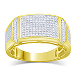10K Yellow 0.50- 0.56Ct D-Mens Micropave Ring