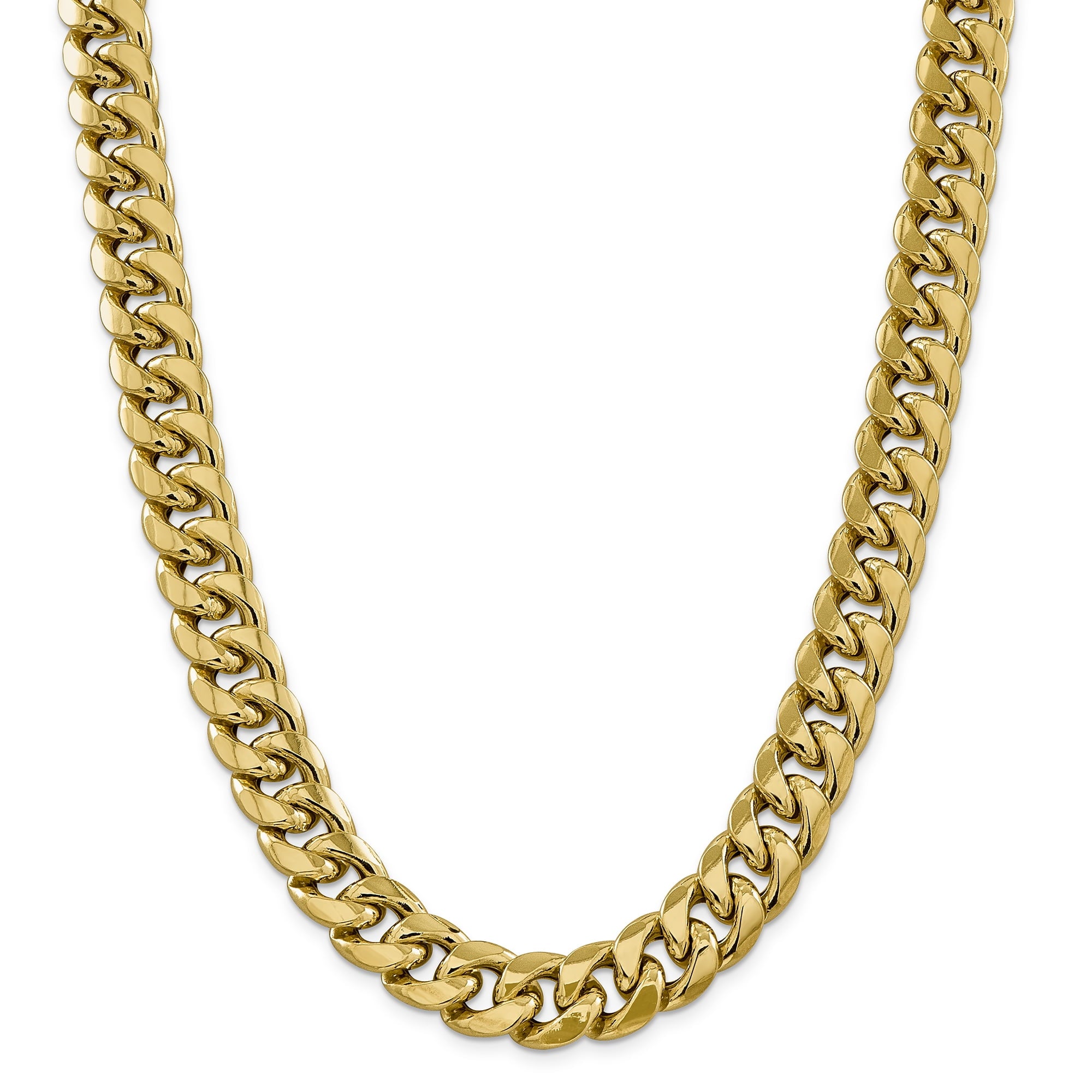 14K 26 Inch 15Mm Semi-Solid Miami Cuban With Lobster Clasp Chain