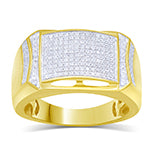 10K Yellow 0.54- 0.58Ct D-Mens Micropave Ring