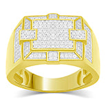 10K Yellow 0.46- 0.48Ct D-Mens Micropave Ring