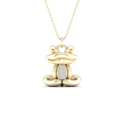 10K Yellow 0.06Ct D-Frog Charm