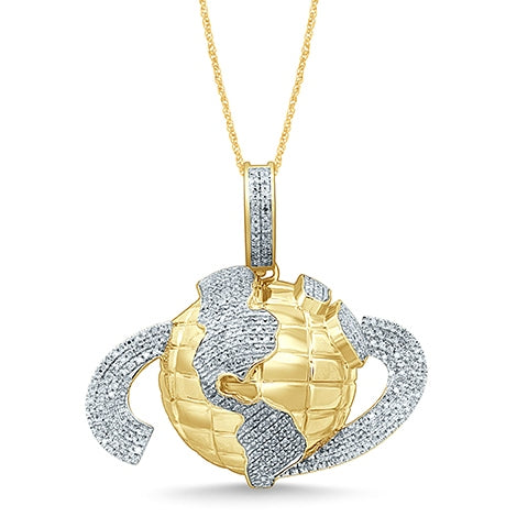 10K Yellow 0.73-0.79Ct D-World Globe