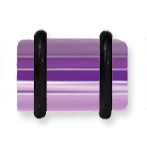 Acrylic Uv Sensitive Layered Plug W 2 Black O-Rings 0G (8.2Mm) 1/2 (13M