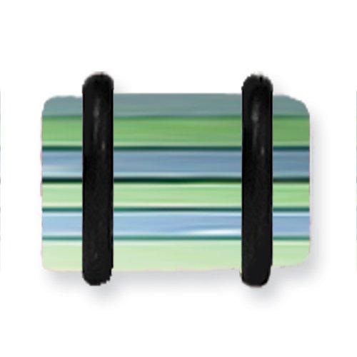 Acrylic Uv Sensitive Layered Plug W 2 Black O-Rings 0G (8.2Mm) 1/2 (13M