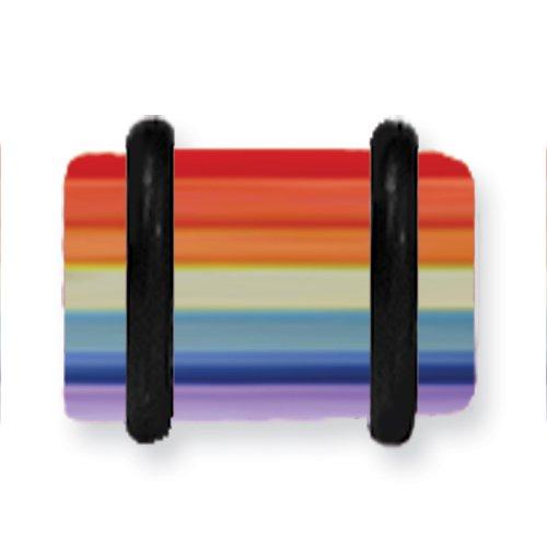 Acrylic Uv Sensitive Layered Plug W 2 Black O-Rings 0G (8.2Mm) 1/2 (13M