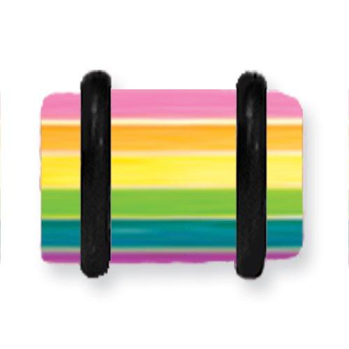 Acrylic Uv Sensitive Layered Plug W 2 Black O-Rings 0G (8.2Mm) 1/2 (13M