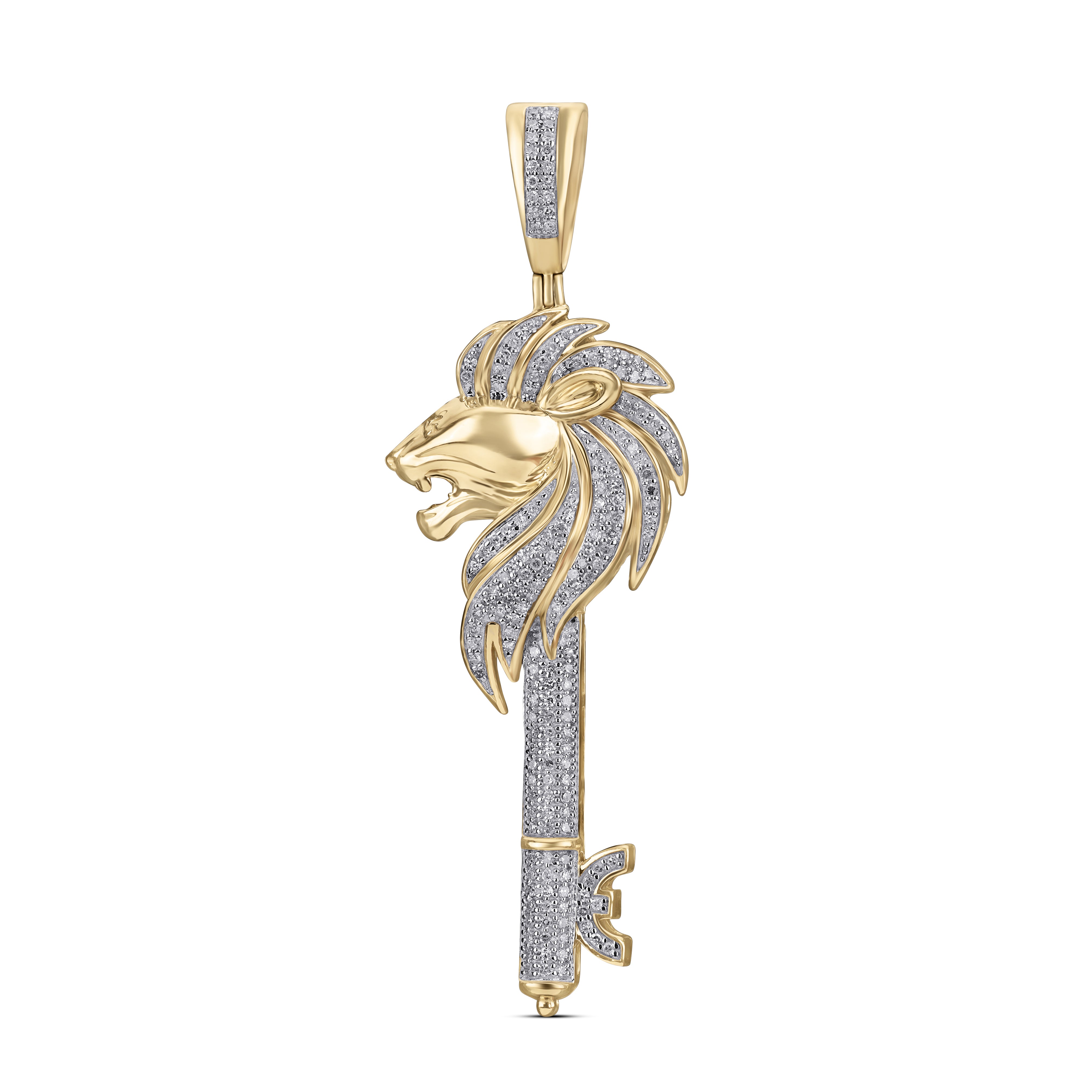 10K Yellow 0.50Ct D-Lion Head Key