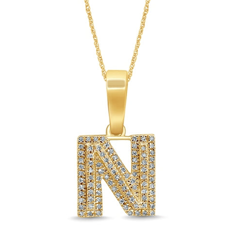 10K Yellow 0.15Ct D-Micropave Initial N